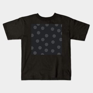 Irregular Mandala Pattern in Dark Gray and Light Gray Kids T-Shirt